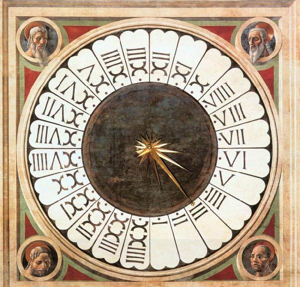 UCCELLO, Paolo Clock with Heads of Prophets China oil painting art